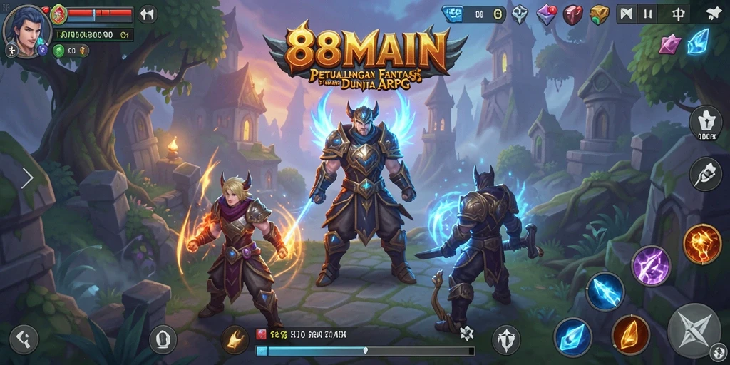 Tampilan permainan ARPG yang epik dan penuh aksi.