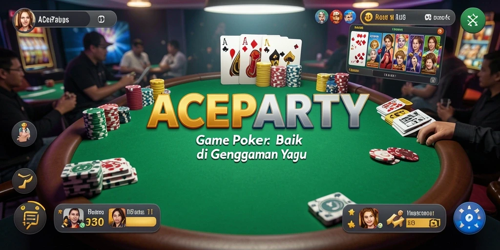 Tampilan gameplay ACEPARTY dengan suasana poker yang seru.