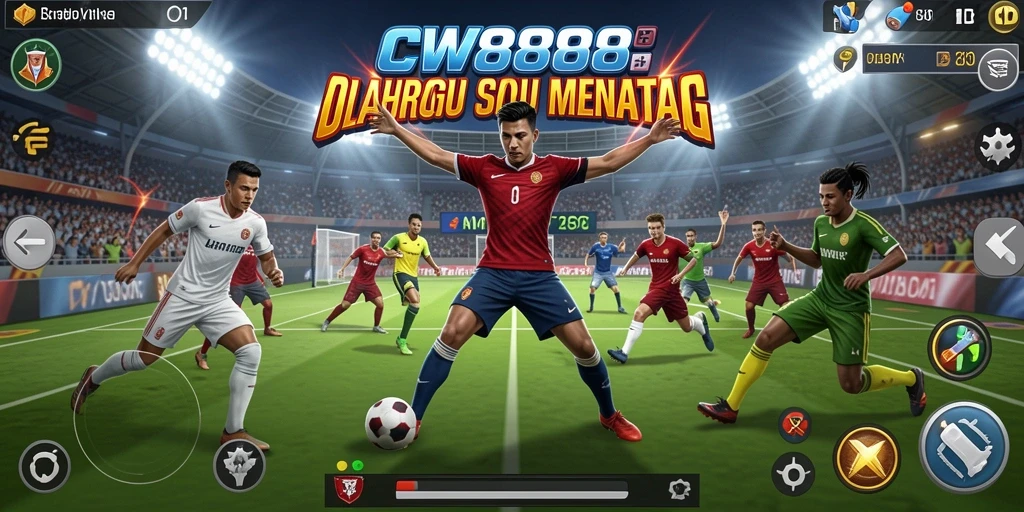 Tampilan gameplay <strong>CW8888</strong> yang penuh aksi dalam pertandingan olahraga.