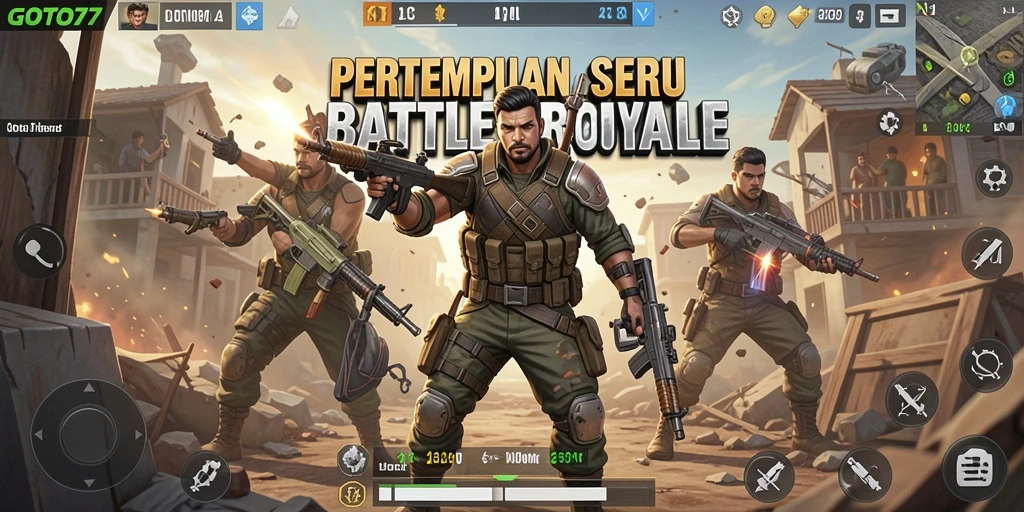 Tangkapan layar gameplay seru dari GOTO77 dalam pertempuran Battle Royale.