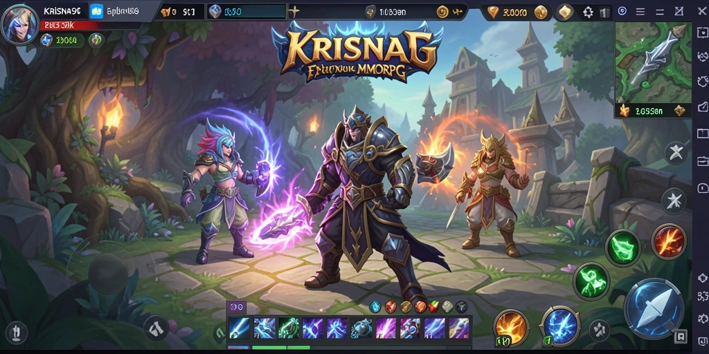 Tangkapan layar epic dari gameplay KRISNA96 dalam dunia MMORPG.