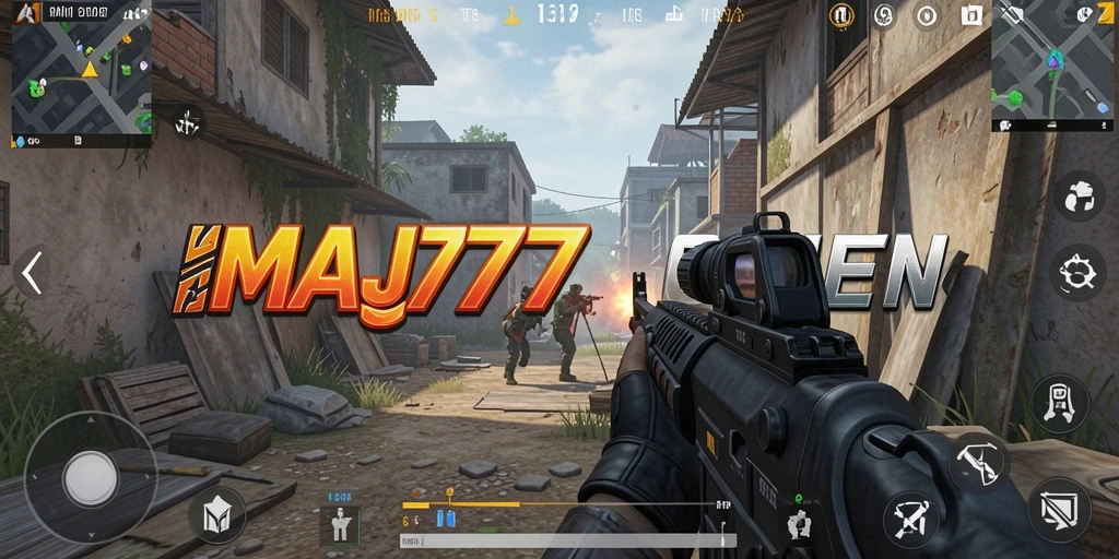 Tangkapan layar gameplay <strong>MAJ777</strong> yang menampilkan aksi tembak-menembak intens.