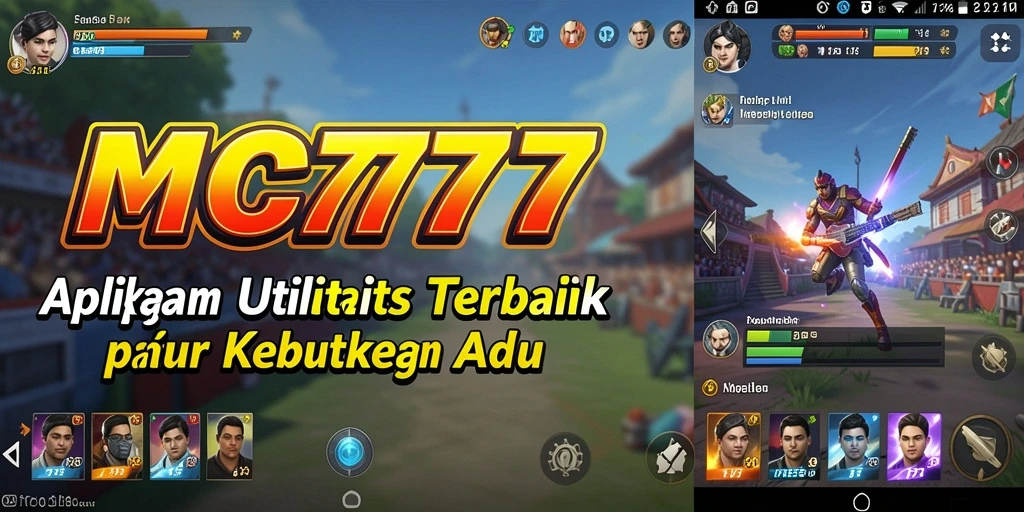Tampilan utama aplikasi MC777 dengan berbagai fitur utilitas.