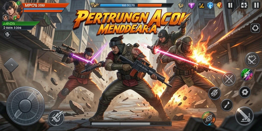 Tampilan gameplay MPO76 yang penuh aksi dan tantangan.