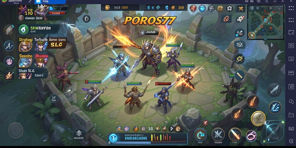 Tampilan gameplay POROS77 dengan aksi SLG yang seru.
