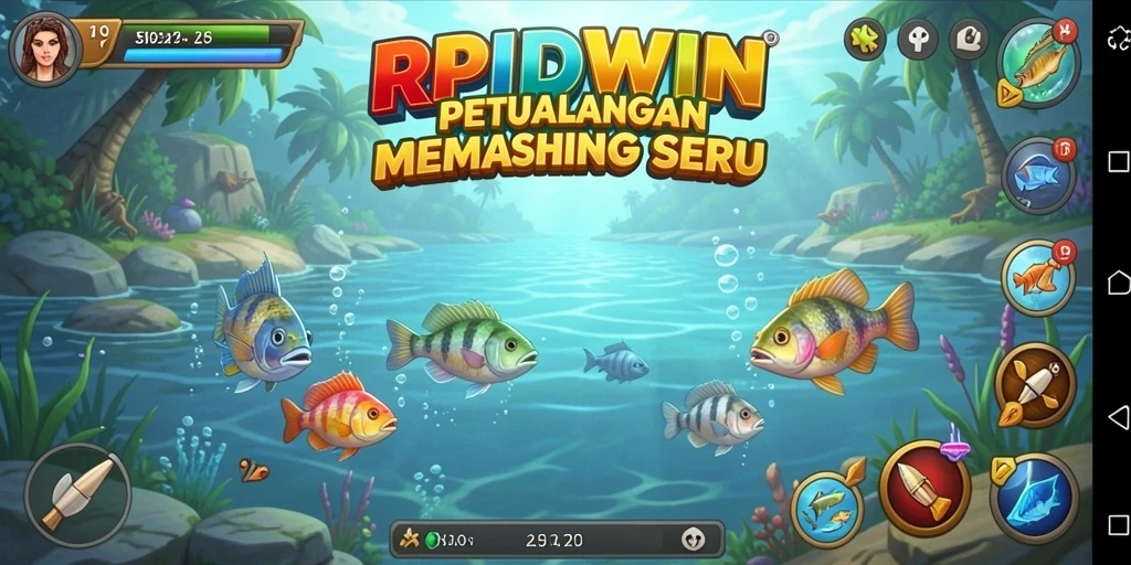Gameplay RPIDWIN yang menarik menampilkan aksi memancing seru.