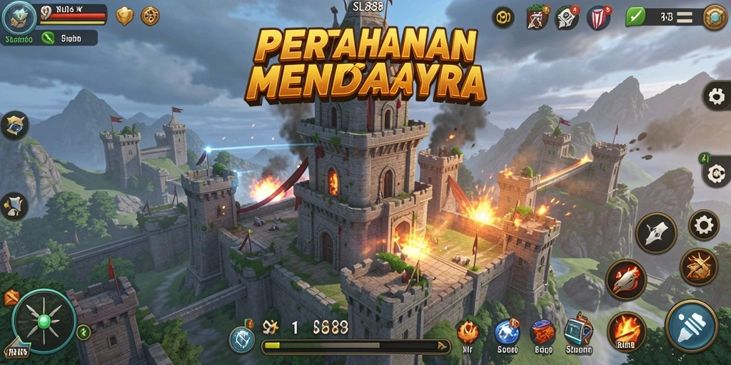 Tampilan gameplay SL888 yang menarik dalam genre Tower Defense.