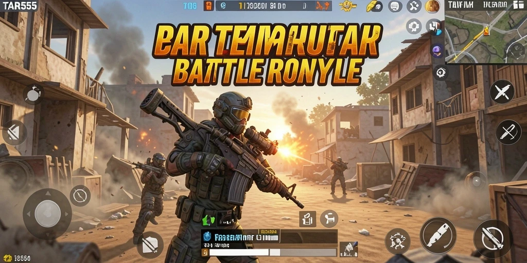 Gambaran gameplay menarik dalam TAR555 Battle Royale.